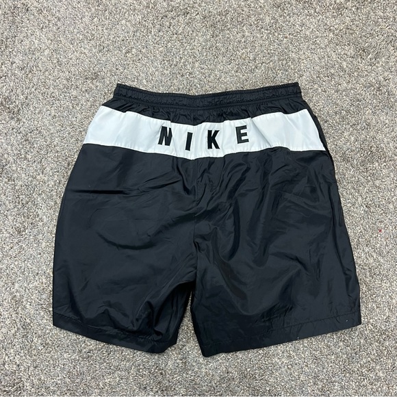 Vintage Nike shorts mens XL black white spell out baggy nylon swimtrunks - Picture 3 of 10
